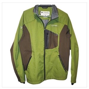 Columbia Titanium Mens LG Green Softshell Jacket Outdoor Hiking Trail Gorp